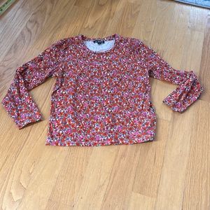 J.Crew high neck puff sleeve floral top size XS BP020